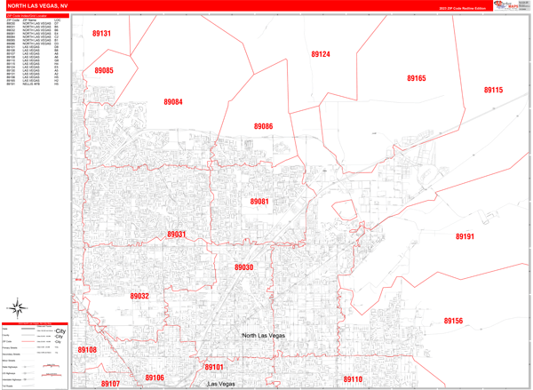 North Las Vegas City Map Book Red Line Style